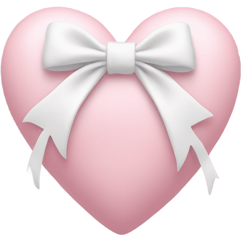 Pastel pink heart with white bow emoji