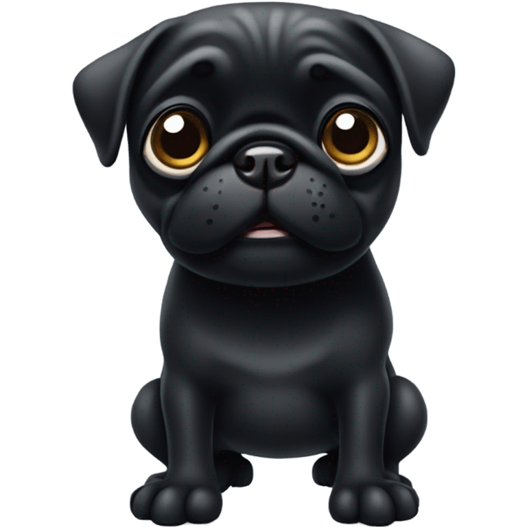 Black pug slap emoji