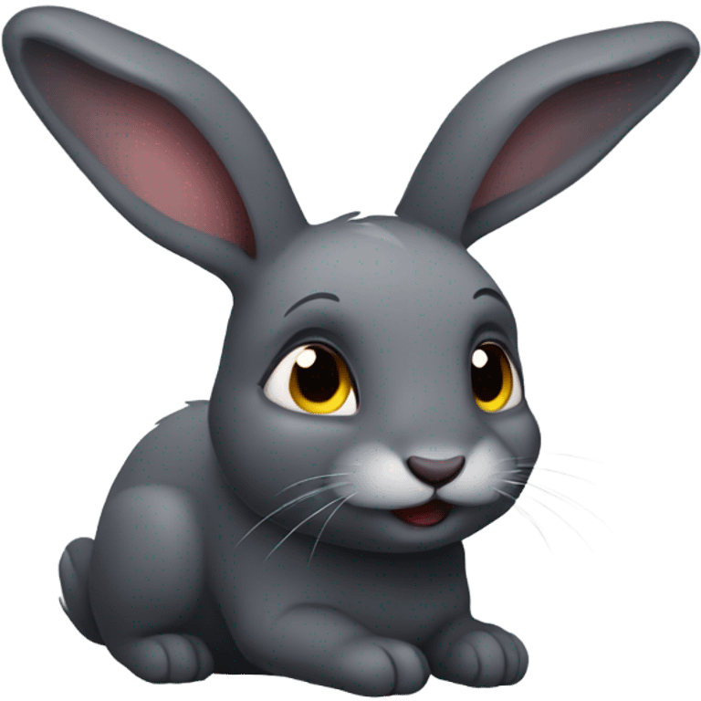 Dark grey rabbits emoji