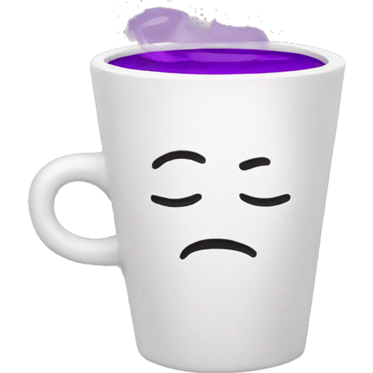 Sleeping thinking about white cup with purple juice  emoji