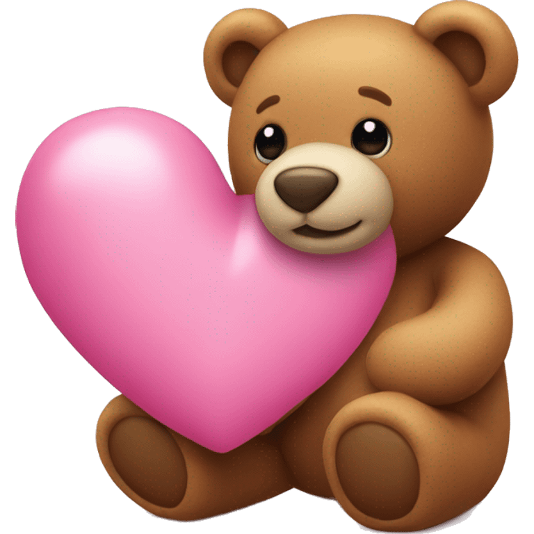 pink heart and teddy bear emoji