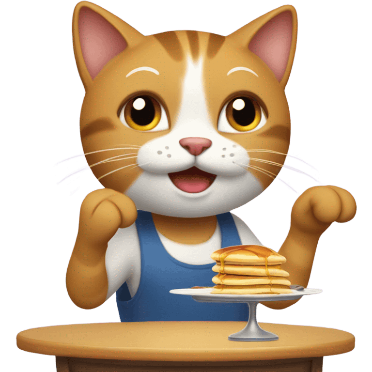 cat eating pancakes emoji