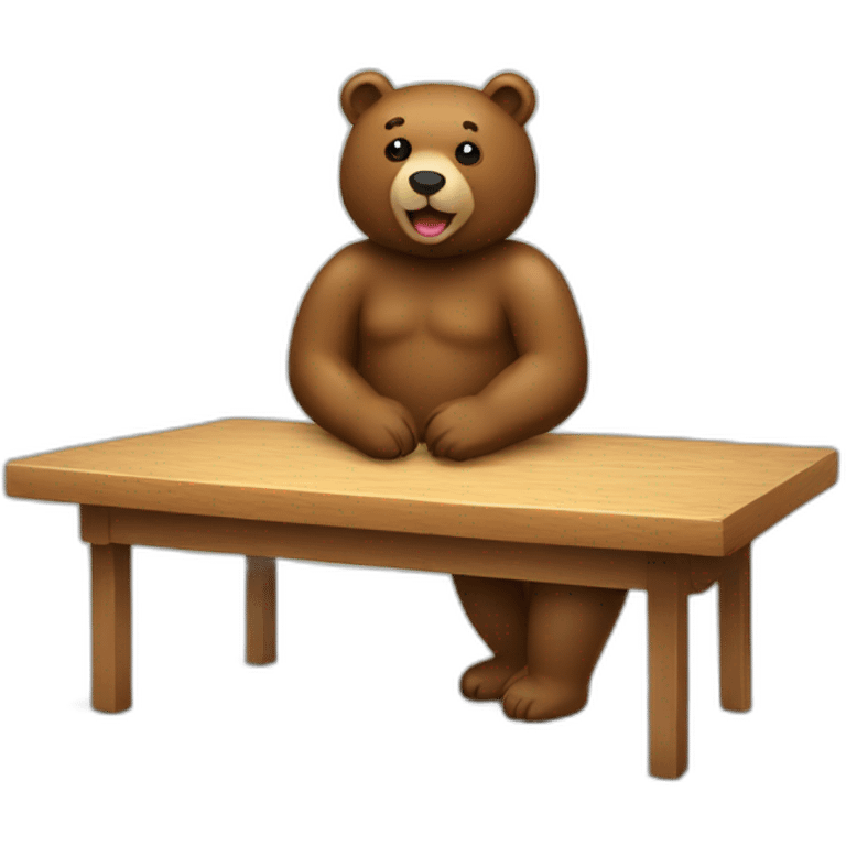 Table with bear emoji