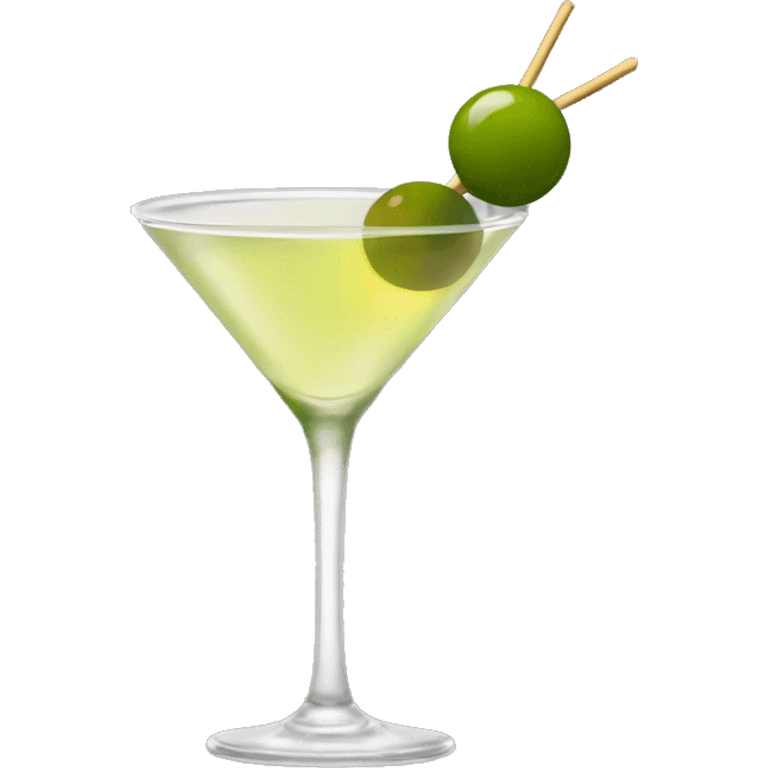 martini cocktail garnished with 2 olives on a stick emoji