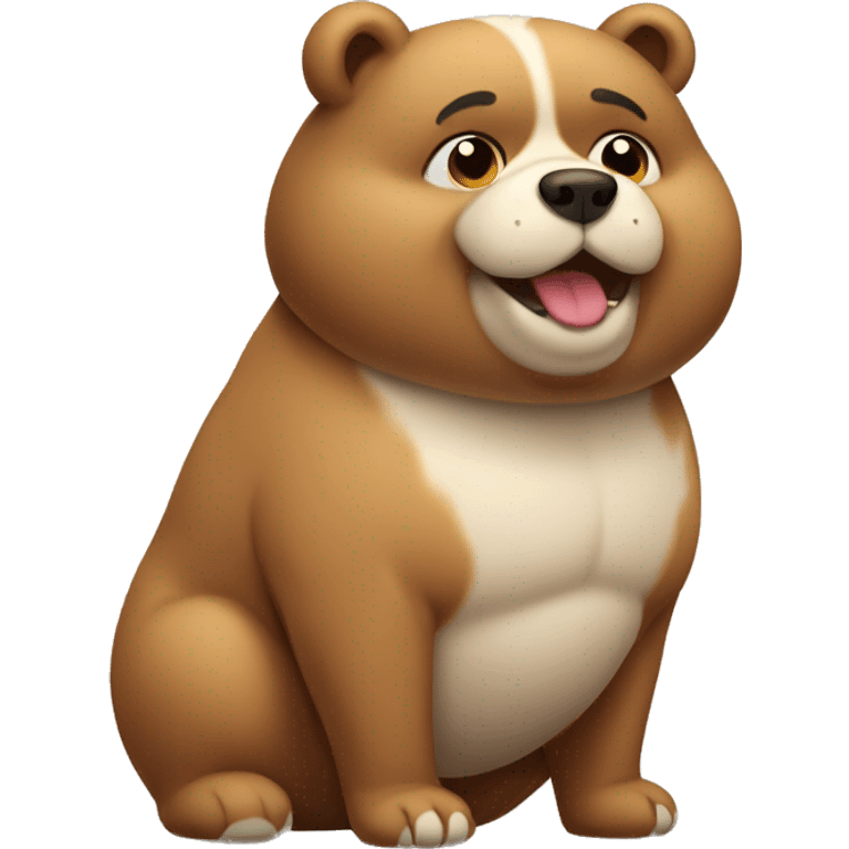 chubby bear dog with a belly emoji