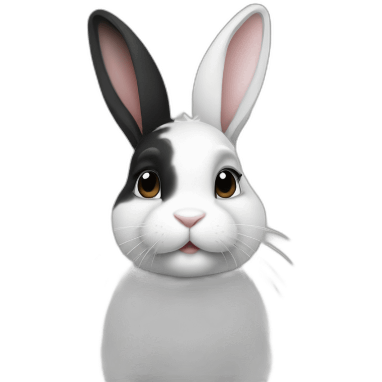 black and white dutch bunny emoji