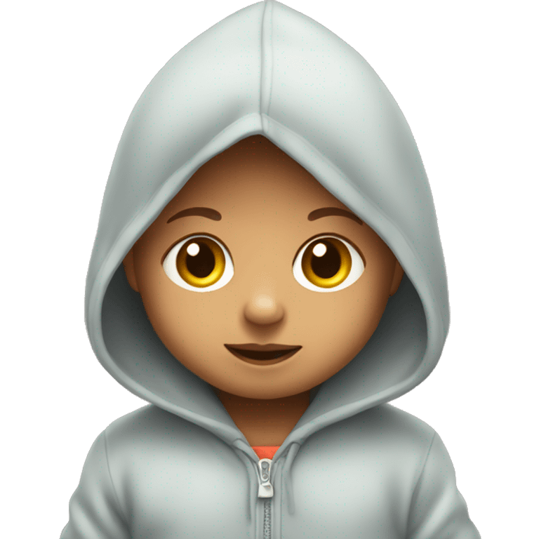 Baby checkin wearing hoodie emoji