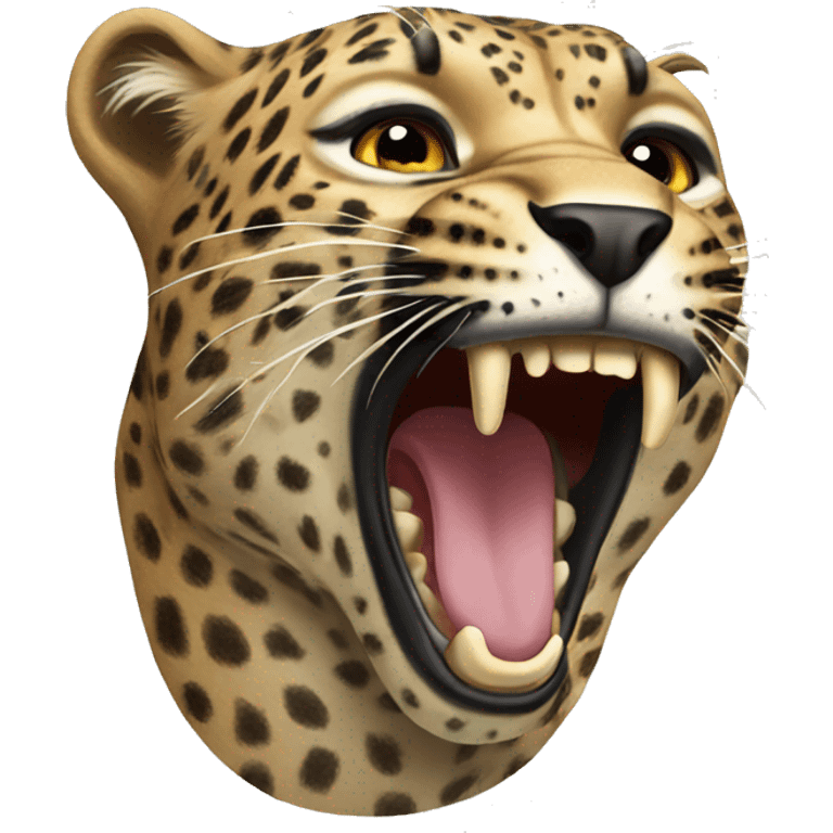 roaring leopard  emoji