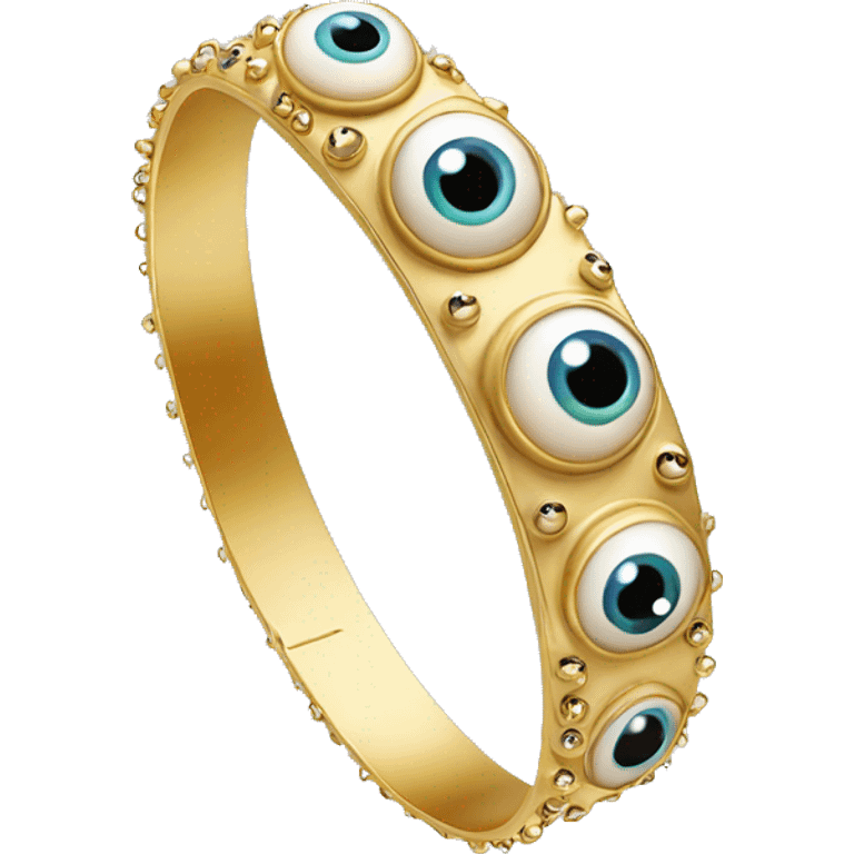 very thin gold bangle ring studded with eyeballs emoji