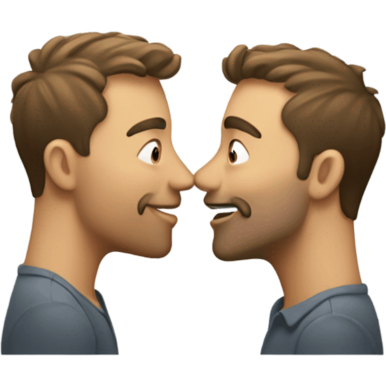 Two white guys kissing emoji