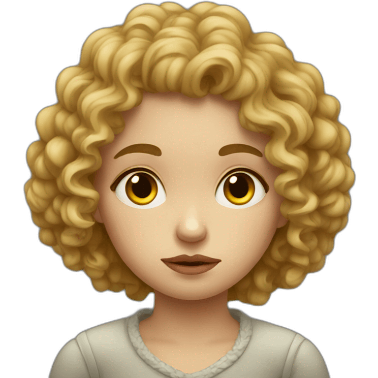 sad curly russian girl emoji