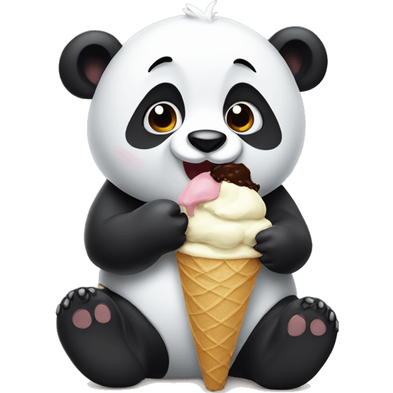 Panda eating ice cream emoji