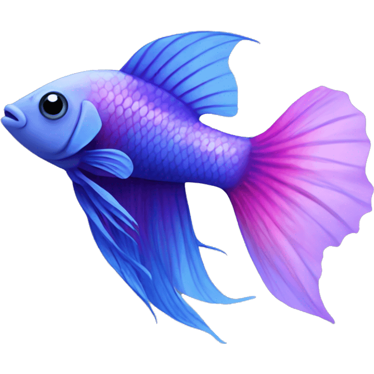 purple, blue, and pink betta fish emoji