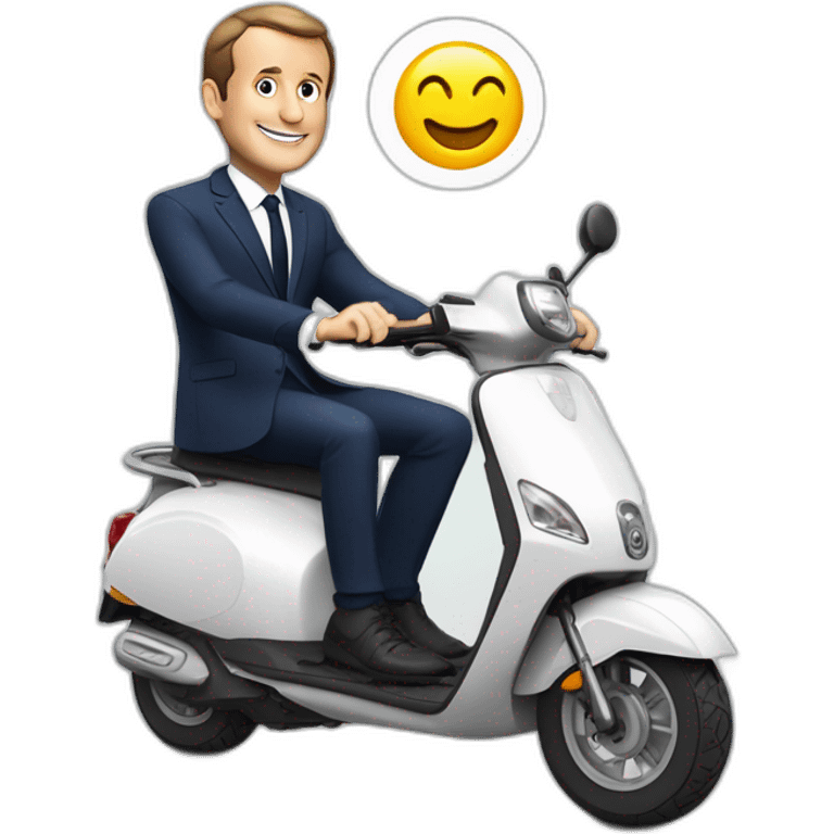 Macron sur un scooter Macron sur un scooter en train de cabrer je suis en train de créer des emoji emoji