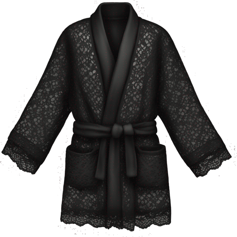 Black silk lace robe emoji