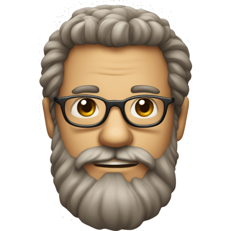 un visage chatain avec des lunettes des taches de rousseur et une barbe  emoji