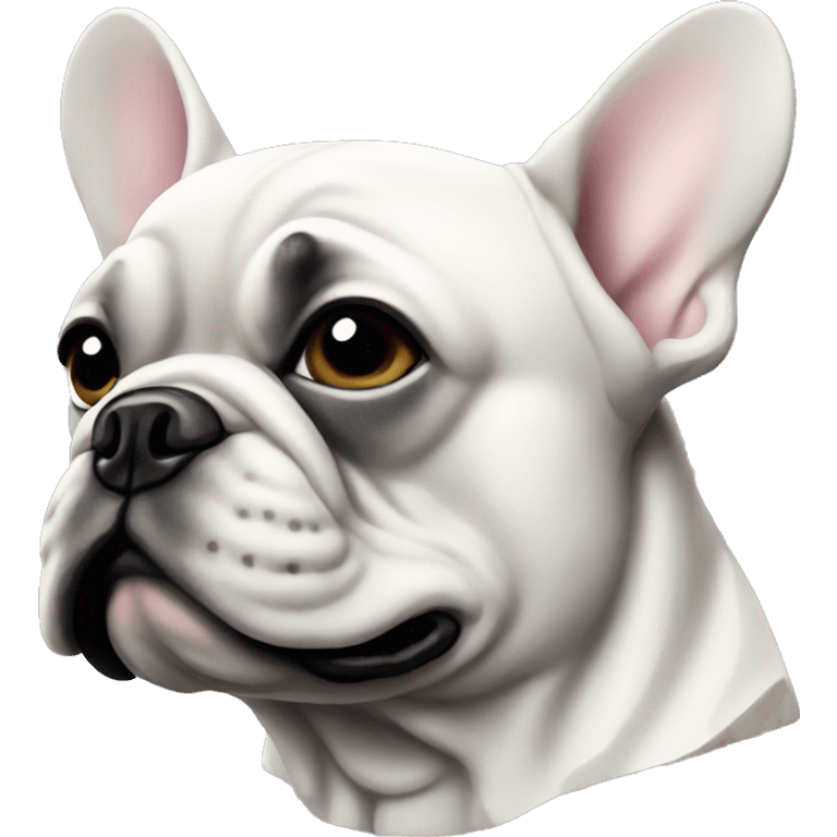 Marble statue of French bulldog emoji