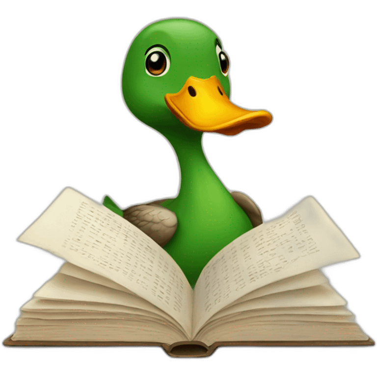 Duck reading emoji