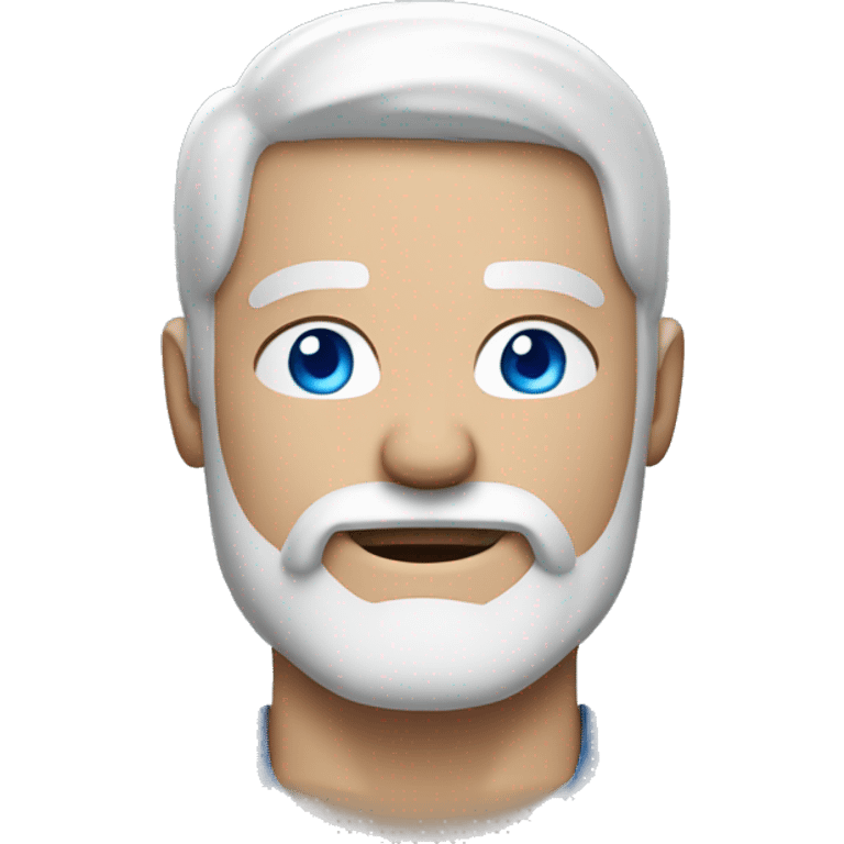 Man with white hair and beard and blue eyes and muscles flexing  emoji