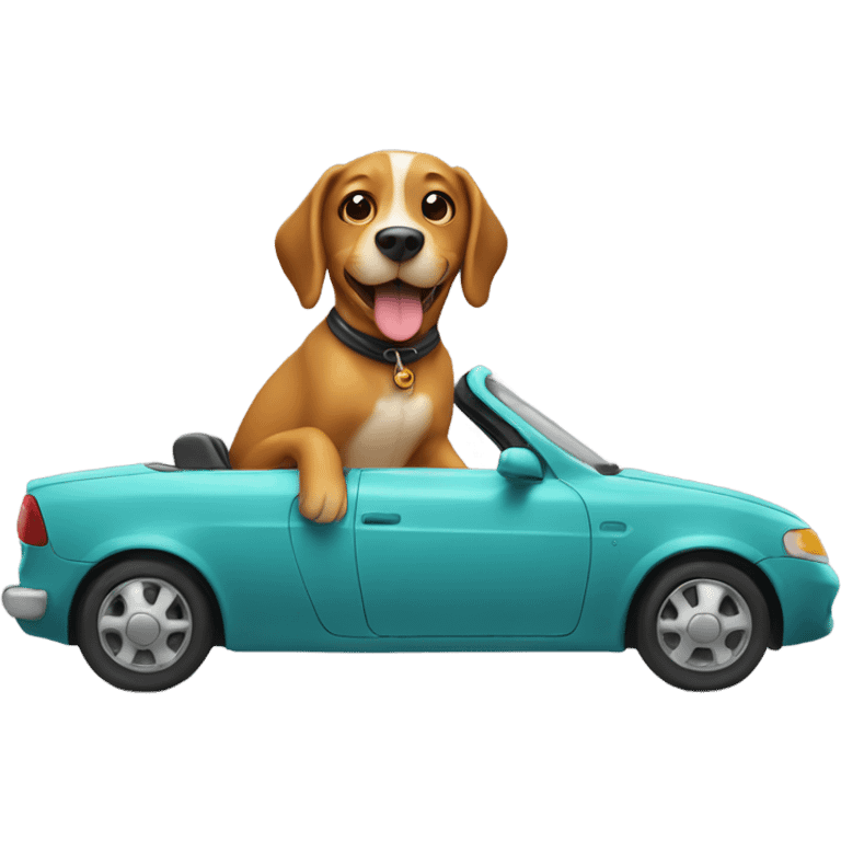 Dog riding in a car emoji