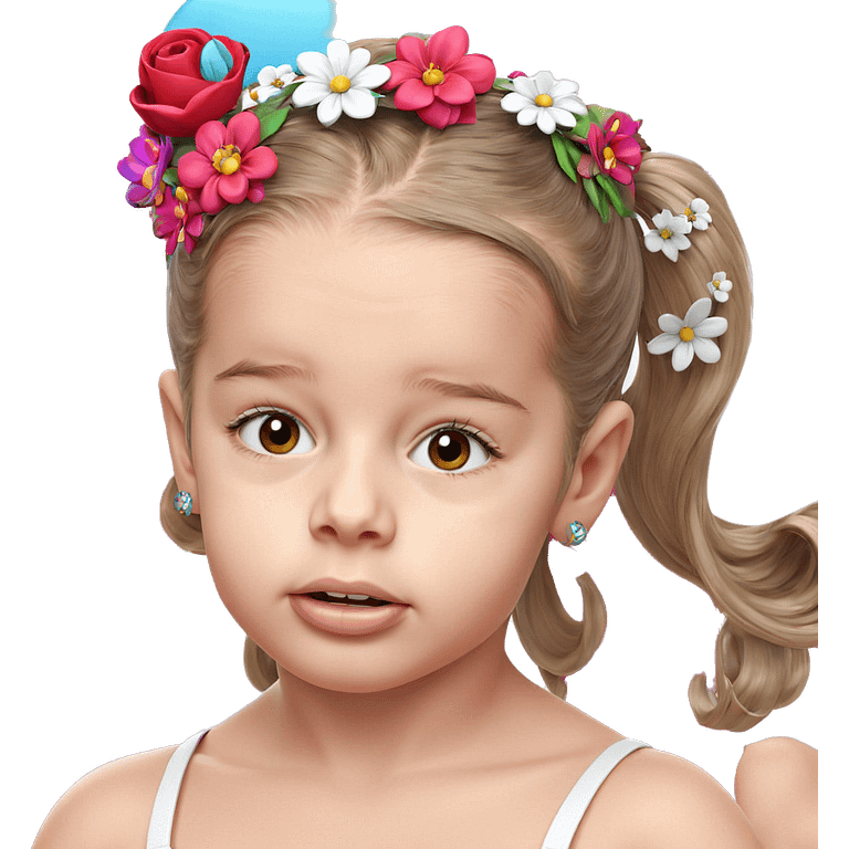 girl with flower hair ornament emoji