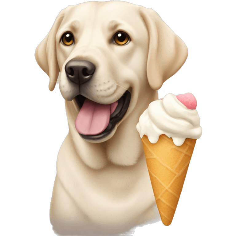 Labrador eating icecream emoji