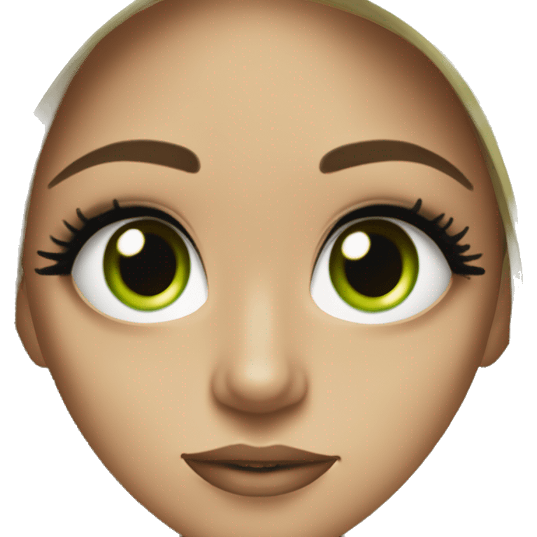 Brunette pretty girl with green eyes & a septum piecing & big eyelashes  emoji