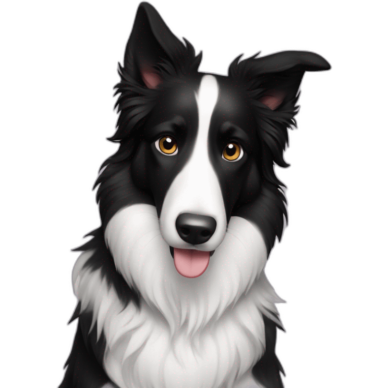 Border Collie black and white little princess emoji