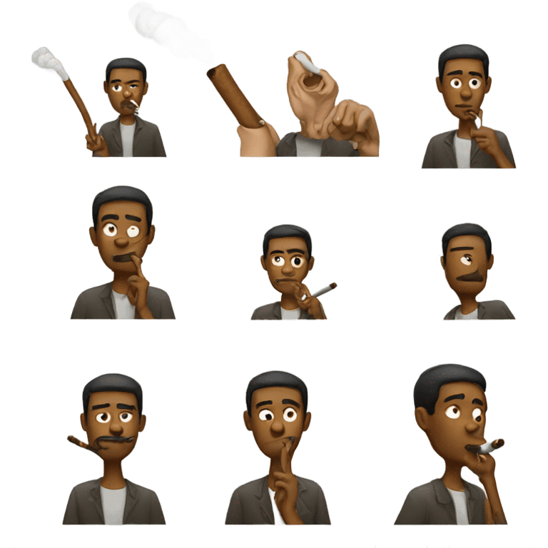 Man smoking stick emoji