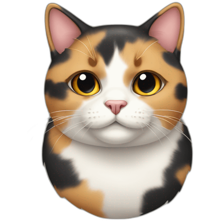 obese calico cat emoji