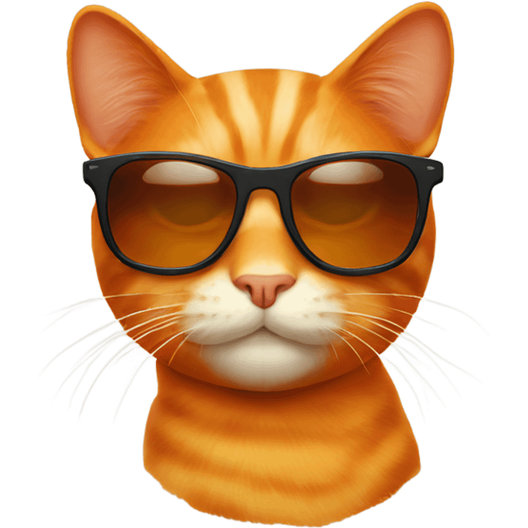 Orange cat with sunglasses  emoji