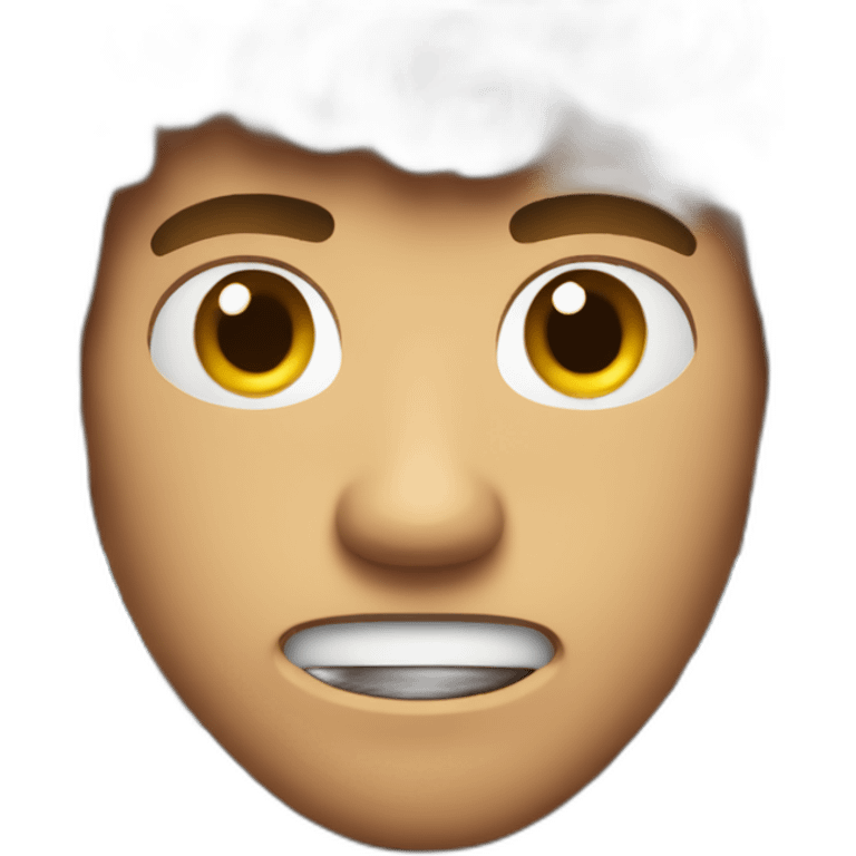 Angry tan guy buzzed brown hair rafting emoji