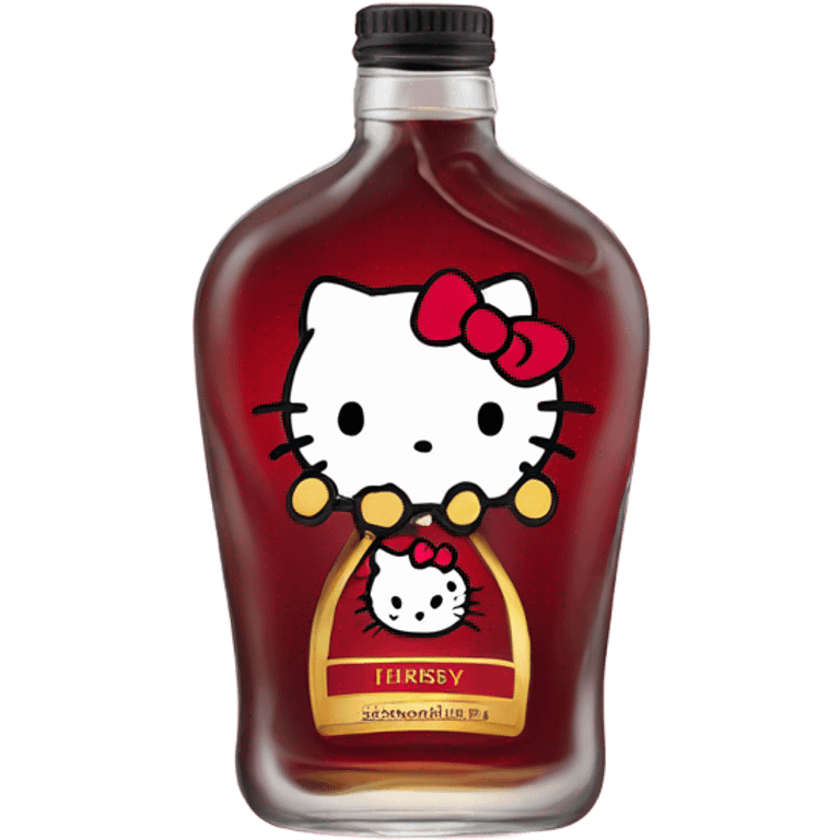 Hello kitty crying with tears holding Hennessy😭  emoji