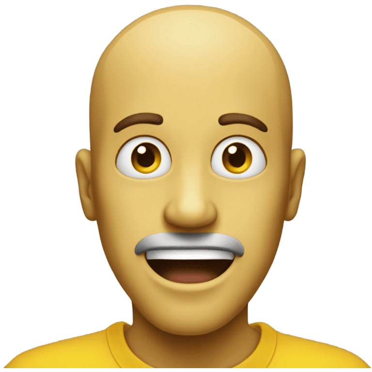 Classic emoji style (yellow) with mouth moved to the side and wide eyes open emoji