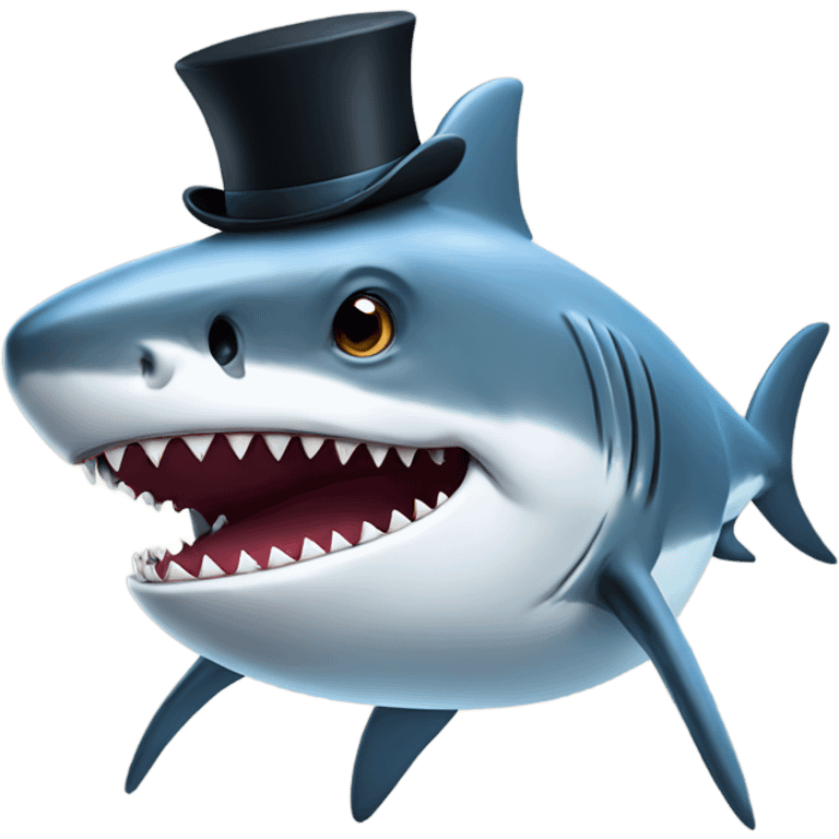 shark with tophat emoji