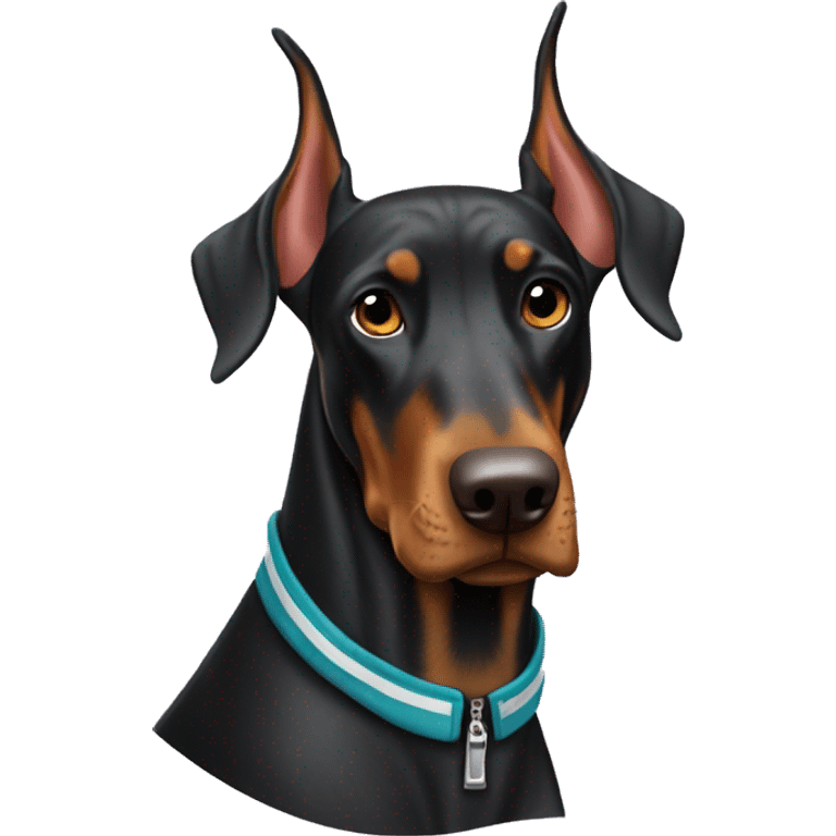 Dobermann wearing a jacket emoji