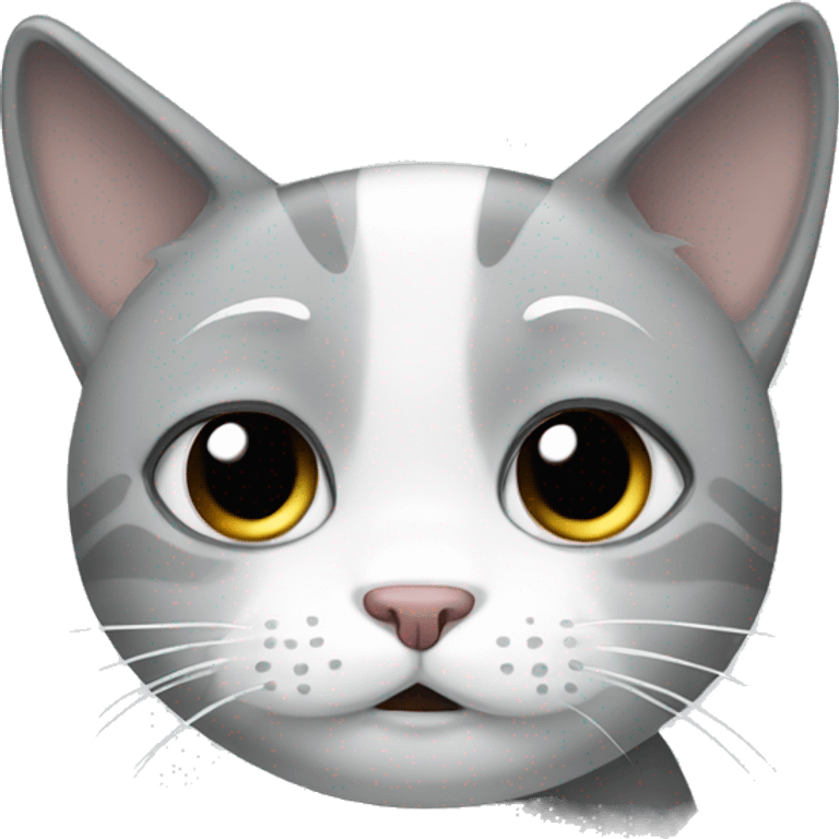 crying grey and white cat emoji