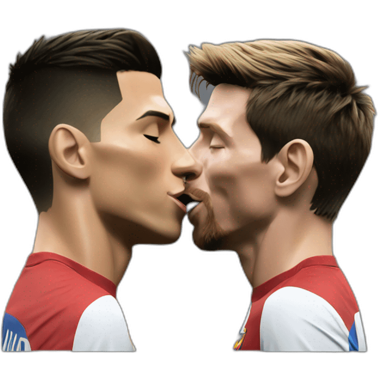 cristiano ronaldo and lionel messi kissing emoji