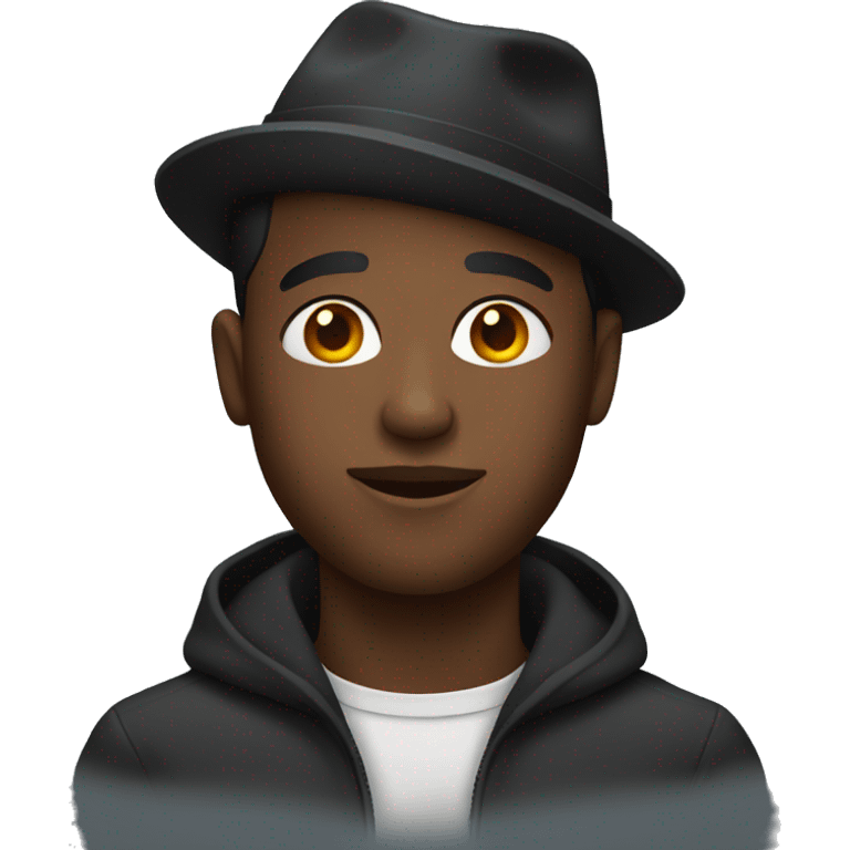 black man with hat  emoji