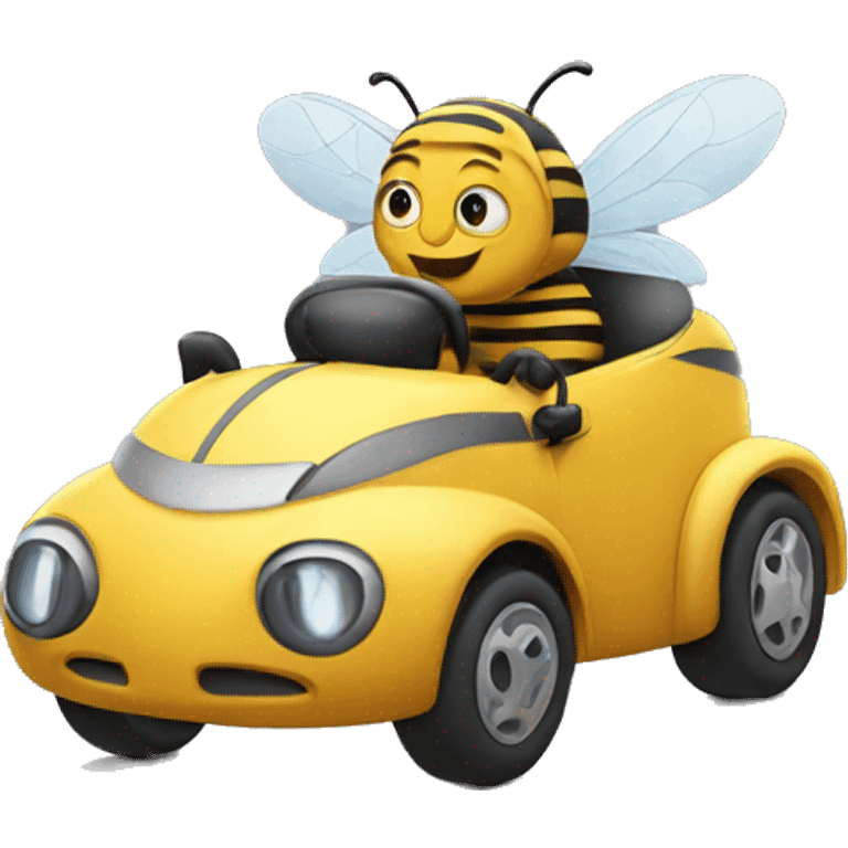 Bee driving a car emoji