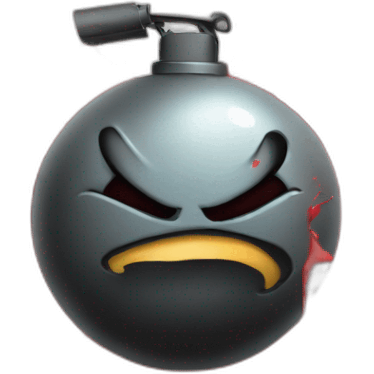 a emoji graffiti styled of a angry bomb with a graffiti spray painting emoji