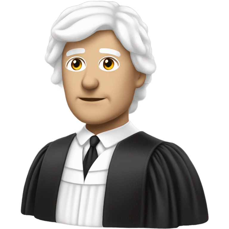 white UK judge upper body white wig at an angle  emoji