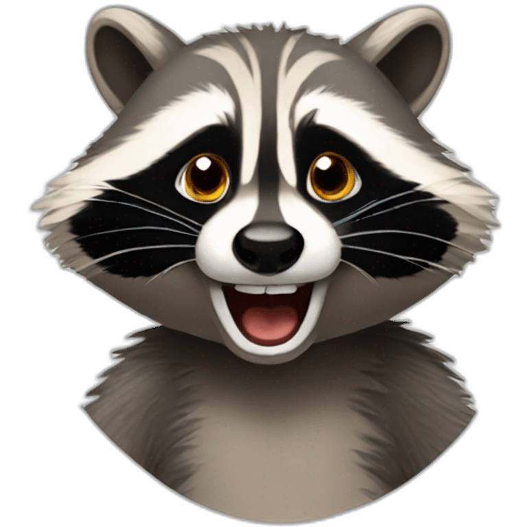 Funny racoon emoji