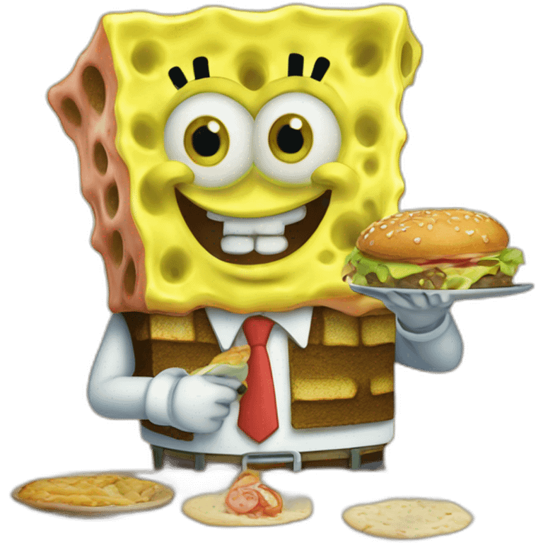 SpongeBob eating burgeer emoji