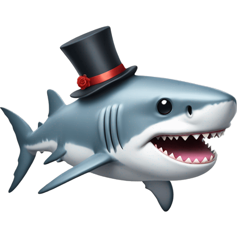 Shark with a top hat riding a unicorn  emoji