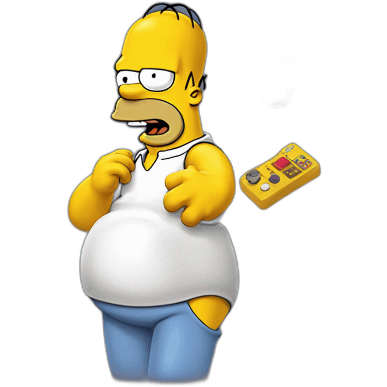 Homer simpson qui joue aux jeux emoji