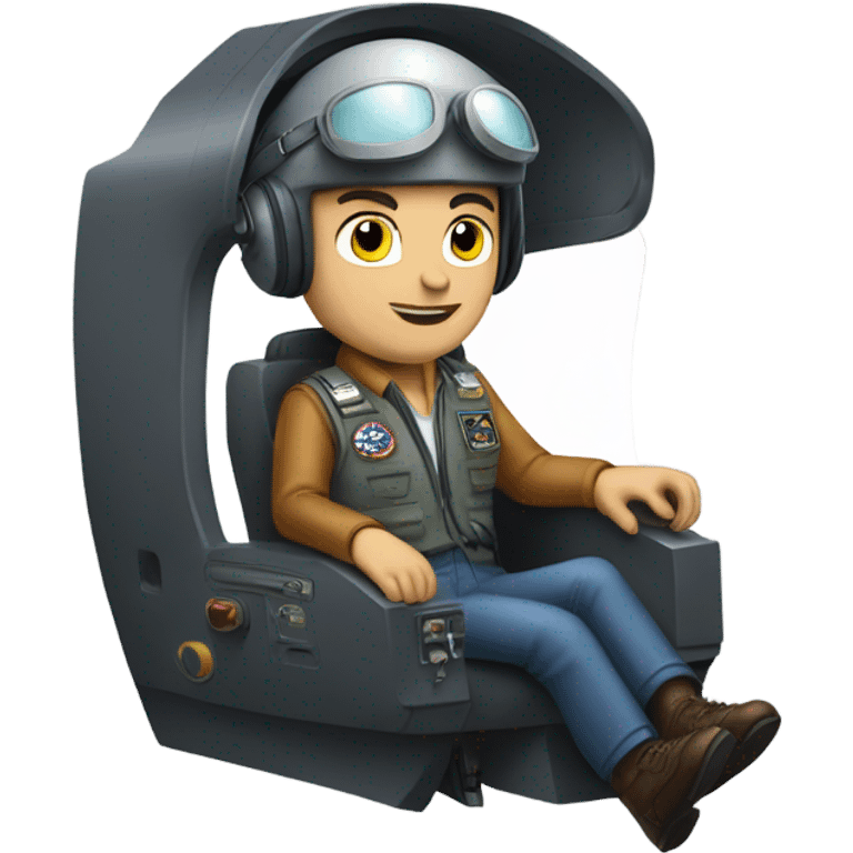 Martin Apprich sitting in a jet cockpit  emoji