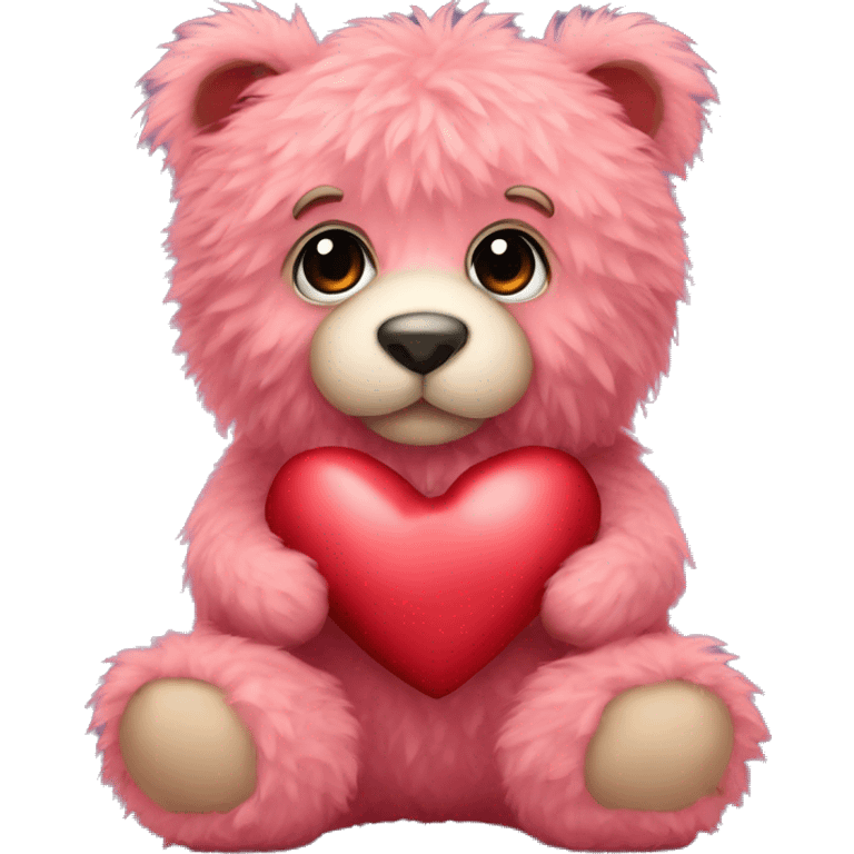  fluffy Valentine's teddy  emoji