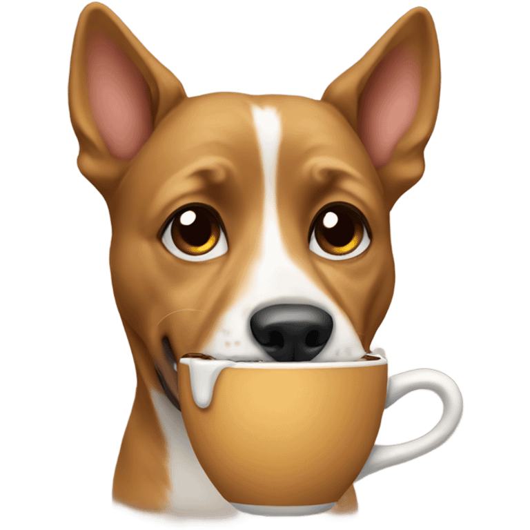 dog drinking coffee emoji