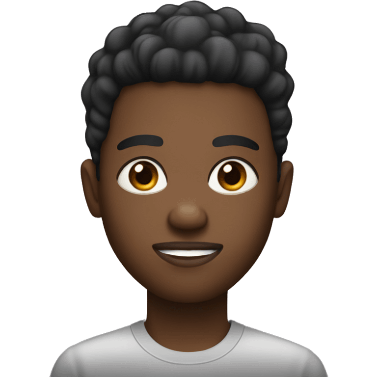 black person with low taper fade with big eyes emoji